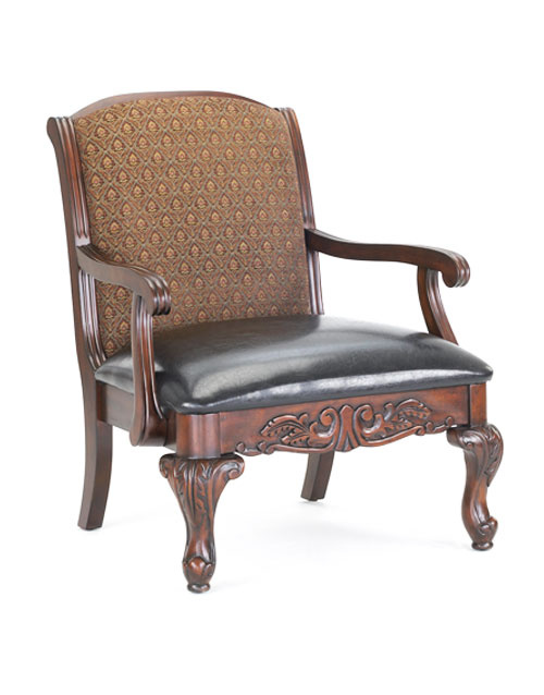 3177 Liza - Cherry Toned Carved with Liza Tapesty Back and Bi-cast seat