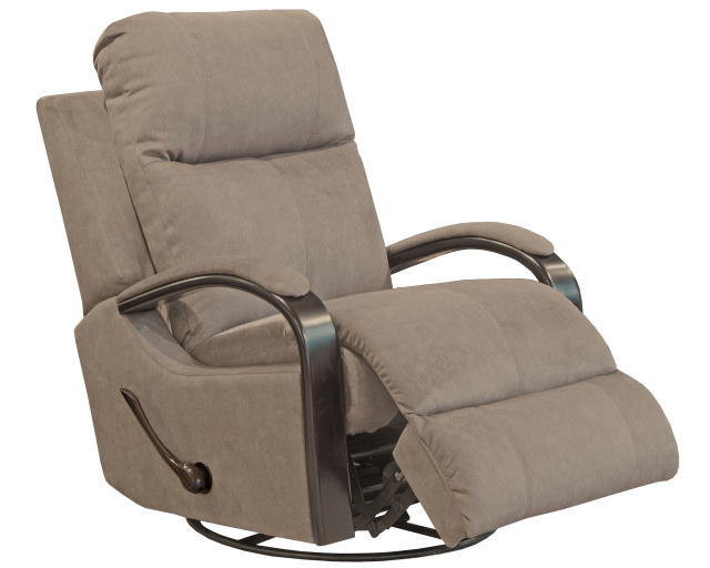 4703 Wooden Arm Swivel Glider Recliner in Portabella